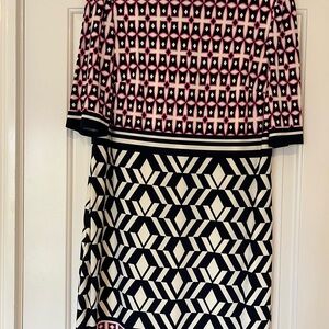 Eliza J Pink and Blue Patterned dress.